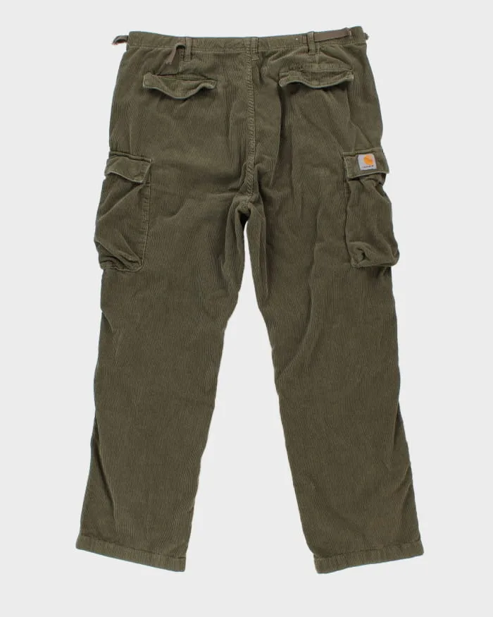 00s Carhartt Green Corduroy Trousers - W38 L32