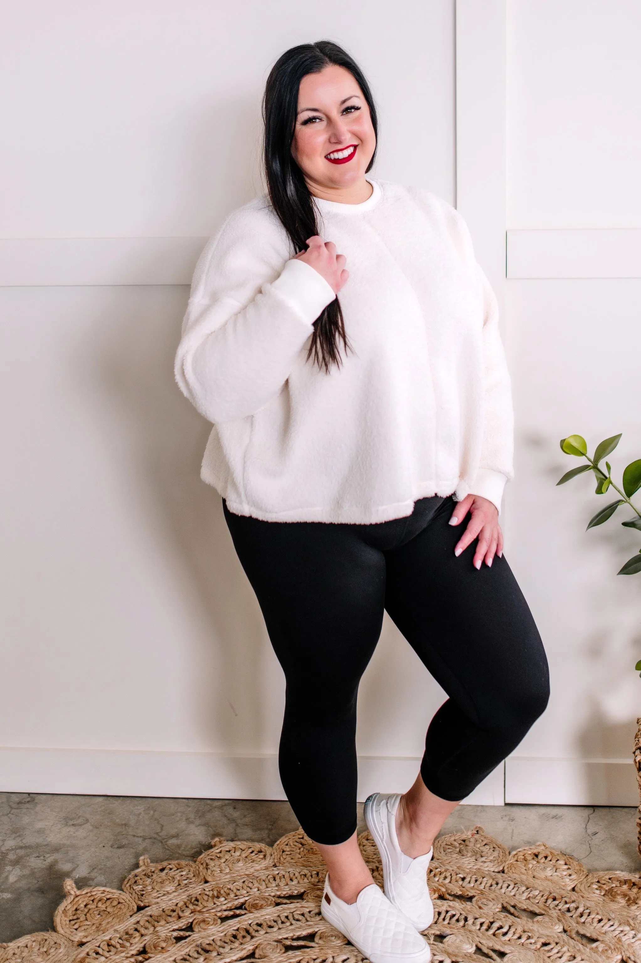 1.26 Cozy Teddy Pullover In Soft Ivory