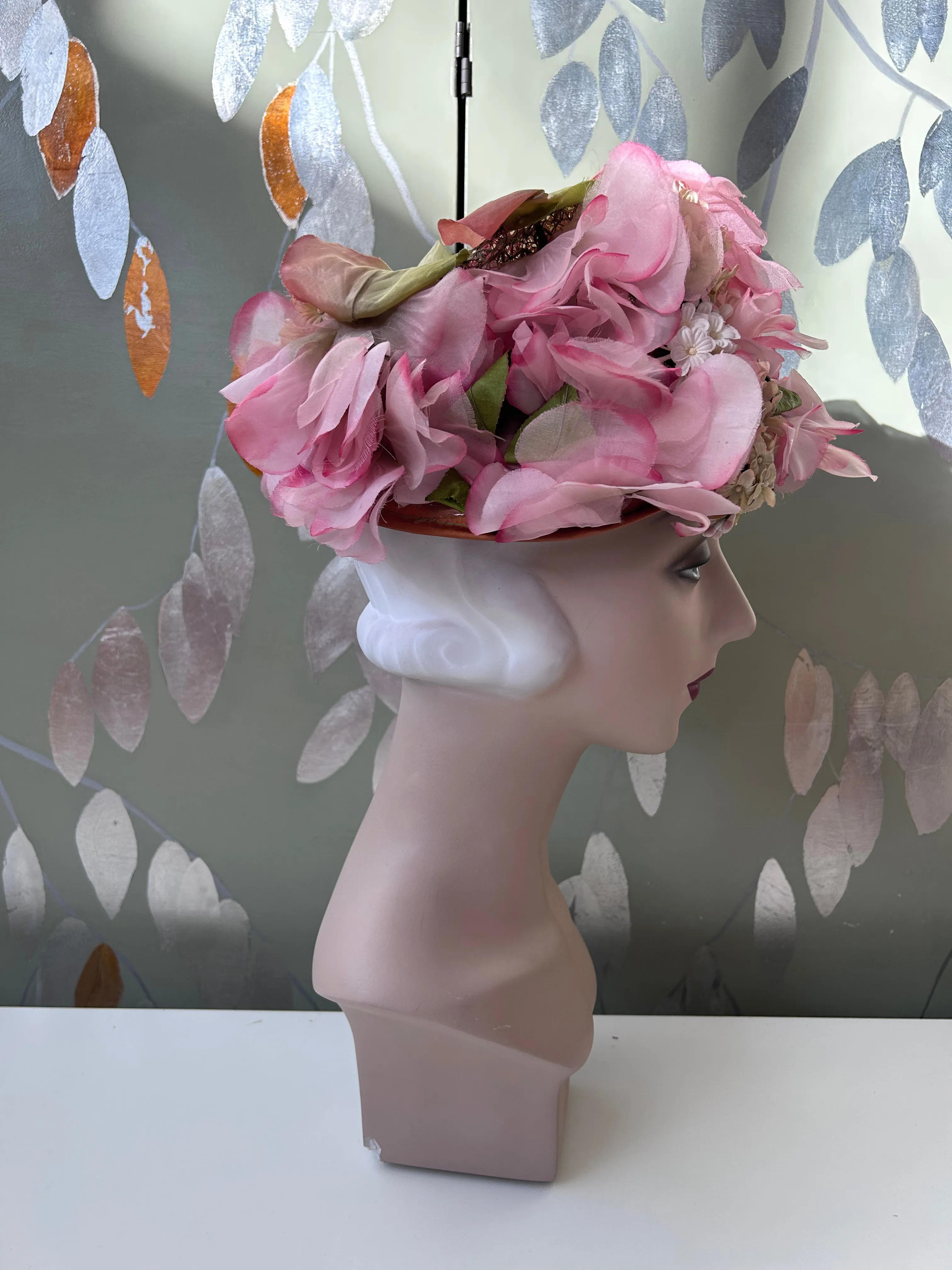 1960s Pink Flower Petal Hat