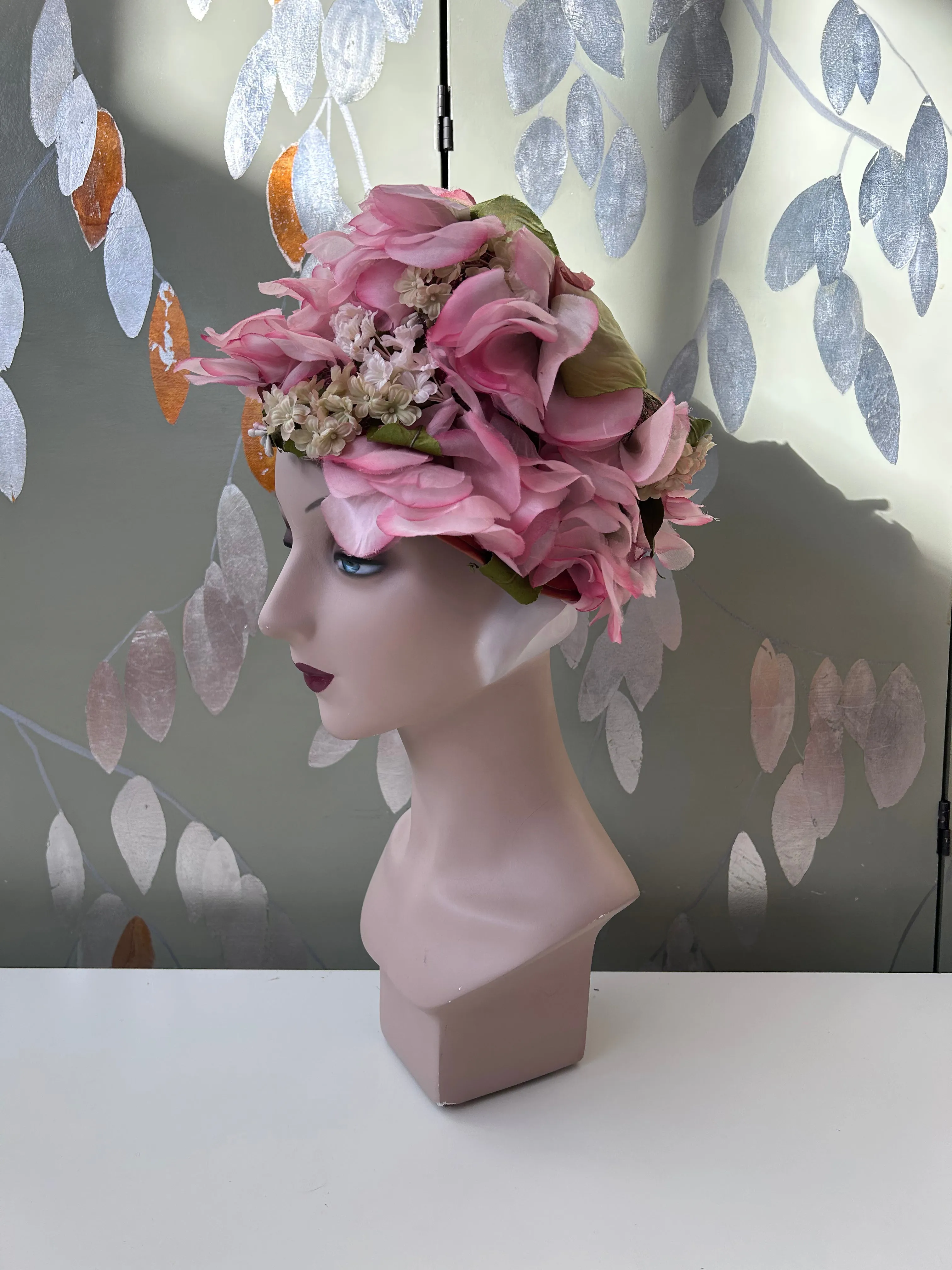 1960s Pink Flower Petal Hat