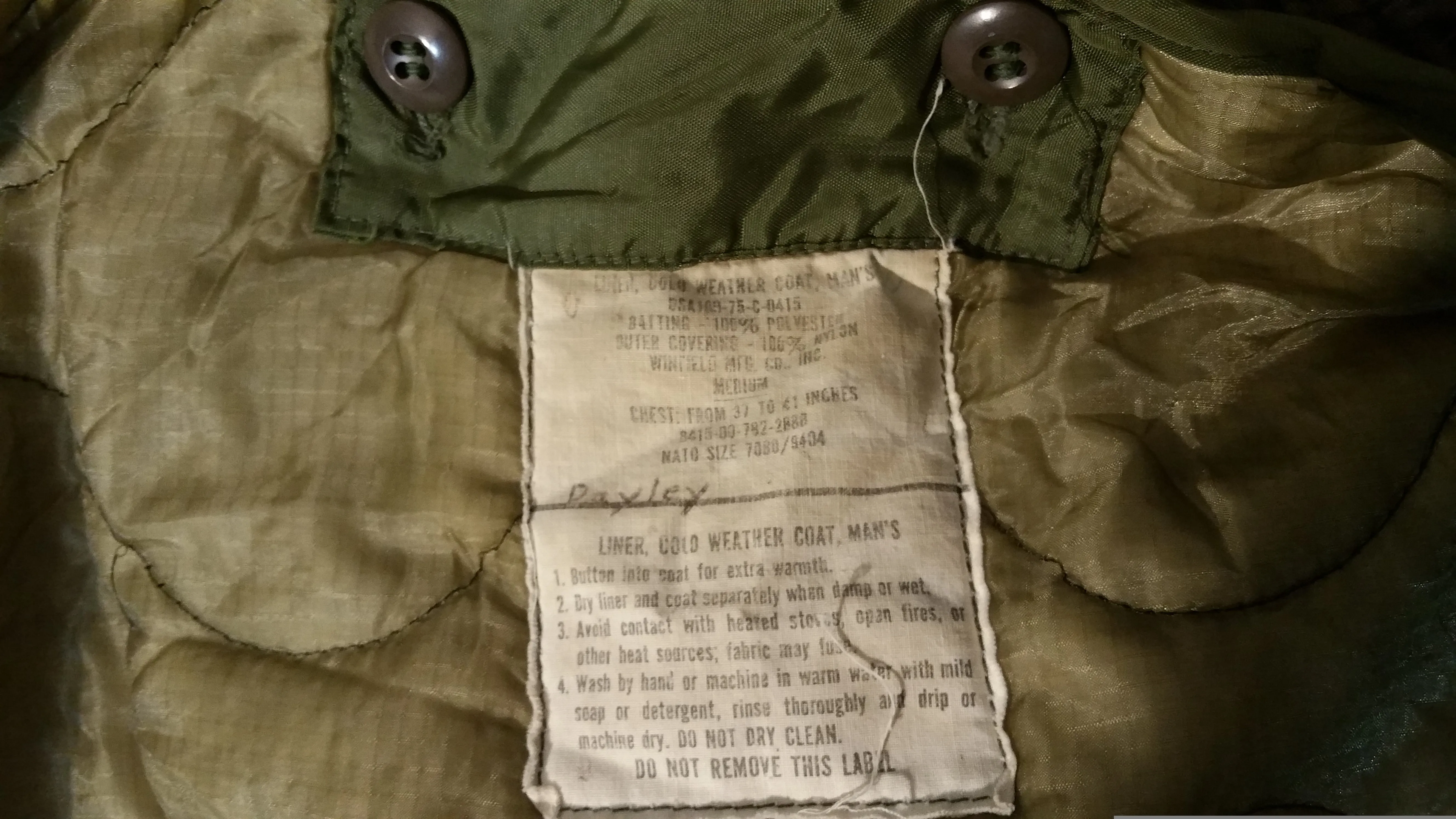 1976 Vintage M-65 Airforce Field Jacket w/ Liner (Taxi Driver, Robert DeNiro Coat) Made in USA