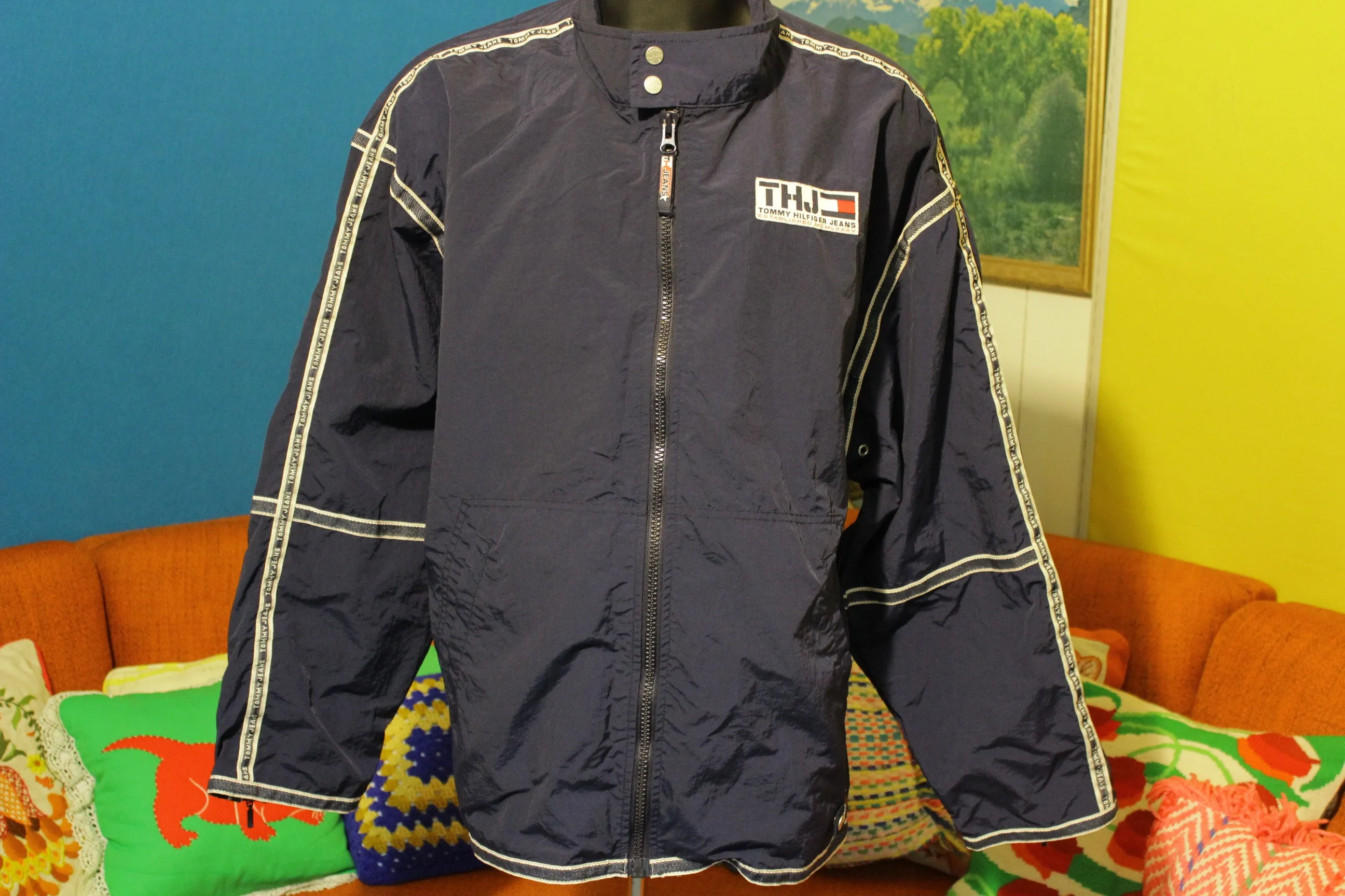 1999 Vintage Tommy Hilfiger Jeans Windbreaker Jacket.  2XL Excellent Shape