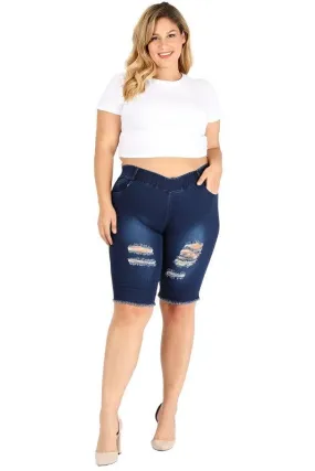 4X/5X-5X/6X Plus Size Jeggings Bermuda Shorts