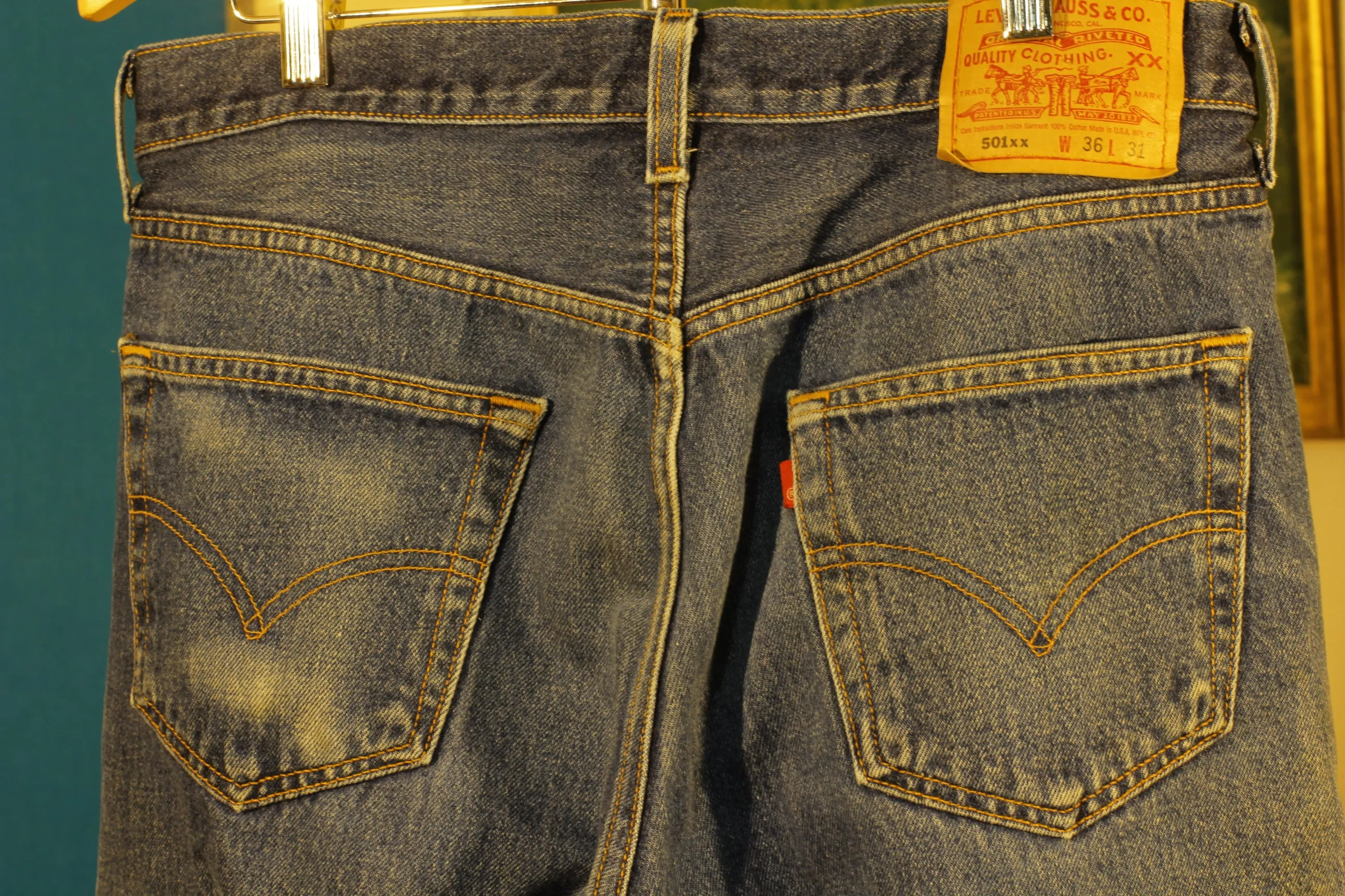 90s Levis 501 Button Fly Jeans. Vintage, Made in USA 501xx 34x27