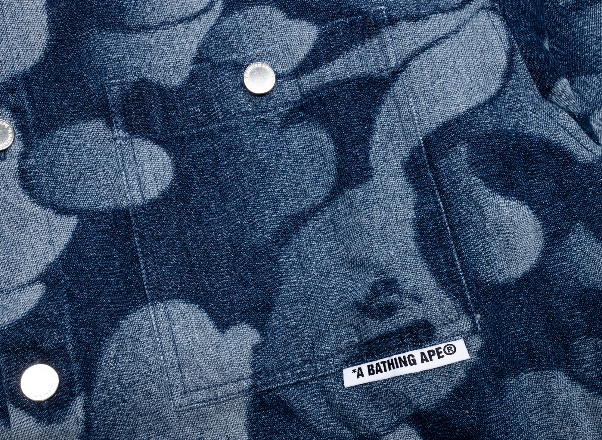 A Bathing Ape Solid Camo Laser Work Denim Shirt xld