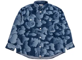 A Bathing Ape Solid Camo Laser Work Denim Shirt xld