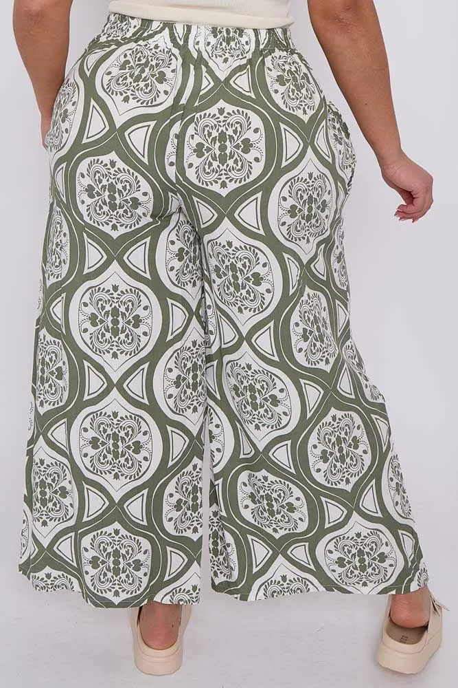 Abstract Print Wide Leg Palazzo