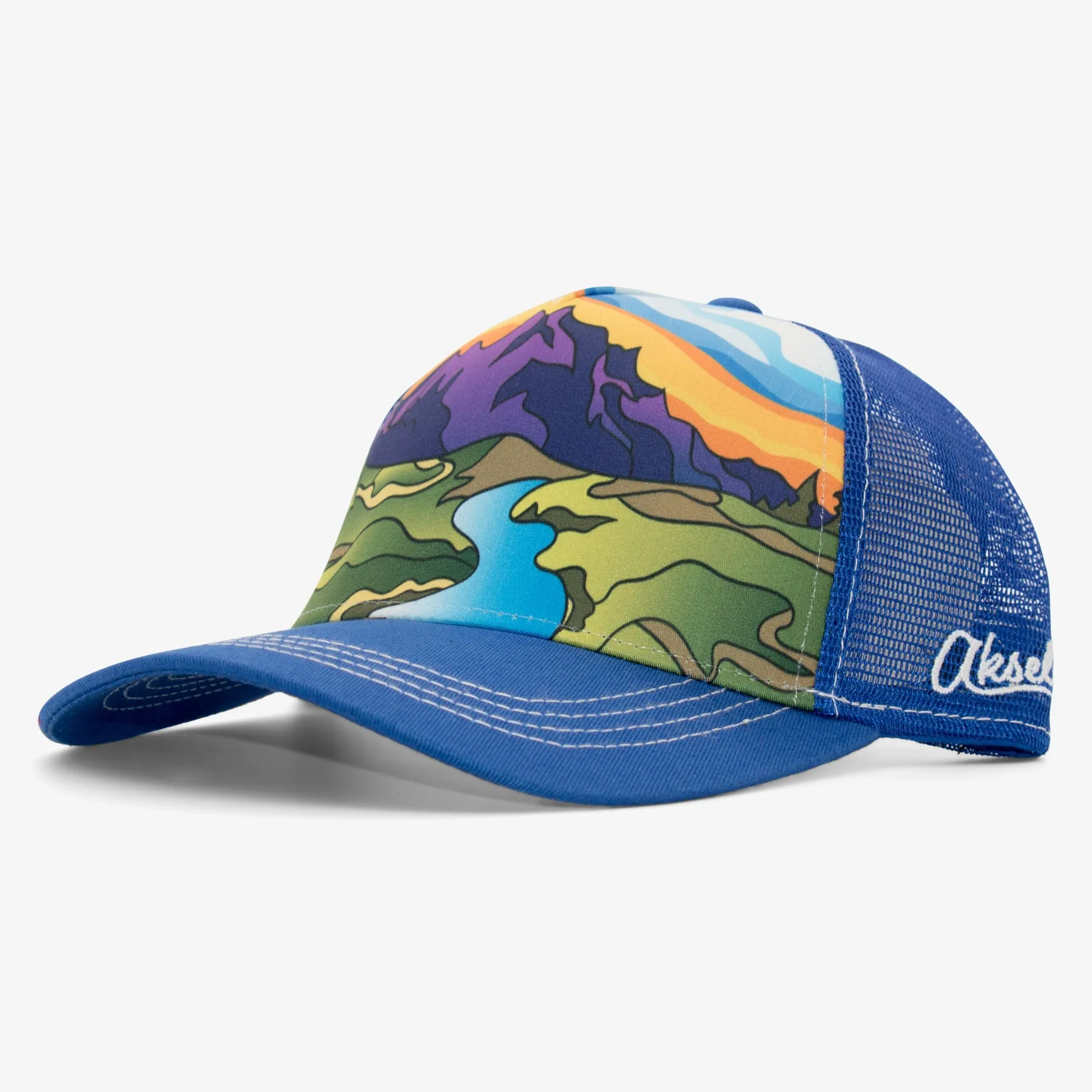 Abstract Summer Mountain Curved Trucker Hat