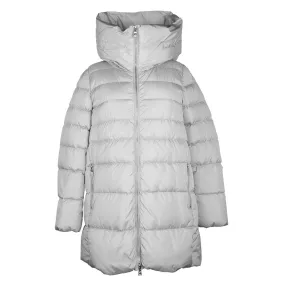 Add Chic Gray High-Collar Down Jacket for Women