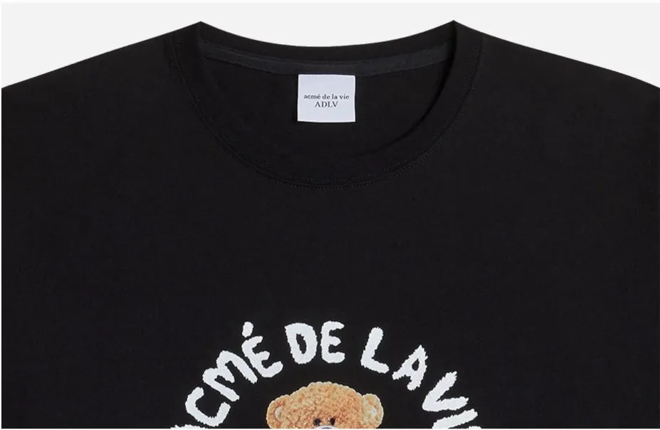 ADLV TEDDY BEAR T-Shirt TEE BLACK (DIRECTLY FROM KOREA)