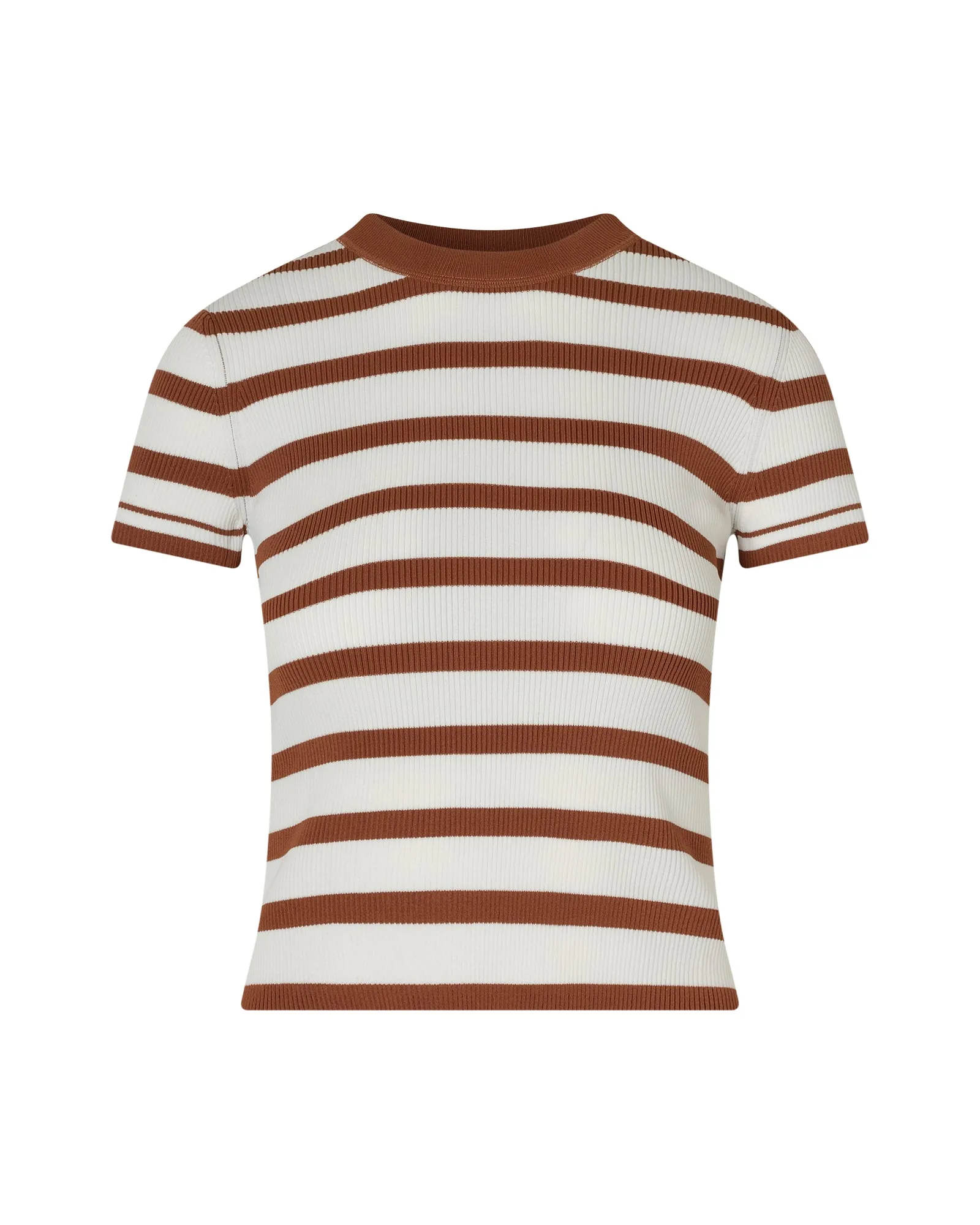 AGNES KNIT TEE - COCOA STRIPE