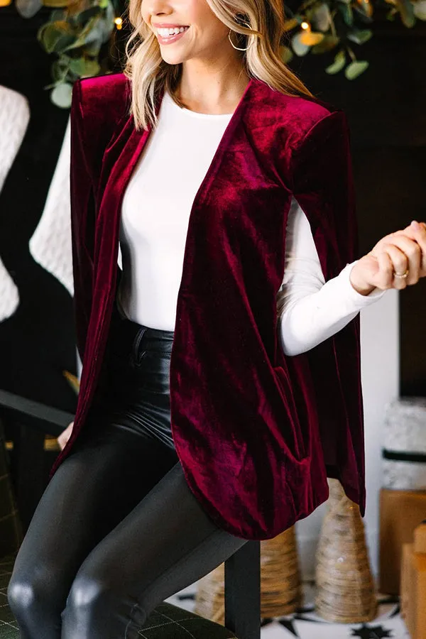 All Eyes on You Velvet Cape Jacket