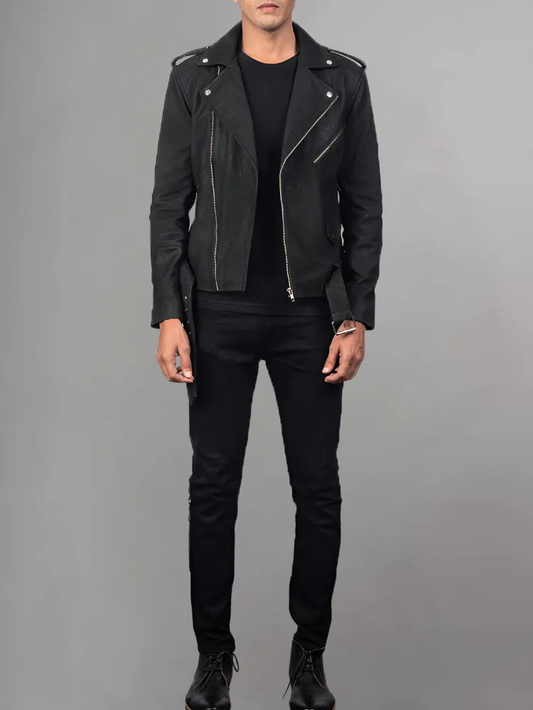 Allaric Alley Mocha Leather Biker Jacket