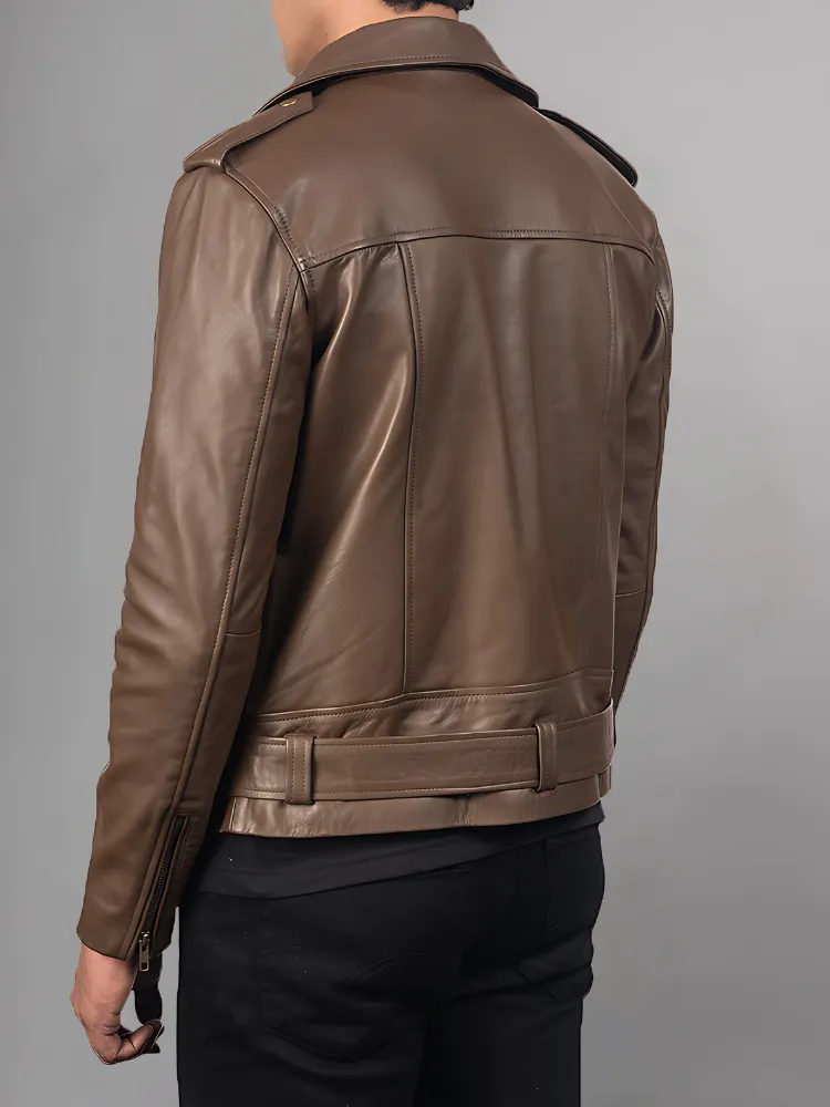 Allaric Alley Mocha Leather Biker Jacket