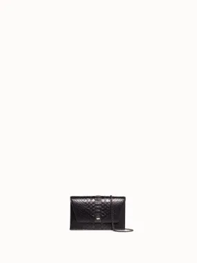 Anouk Clutch Tasche aus Pythonleder mit verstellbarem Doppelgriff