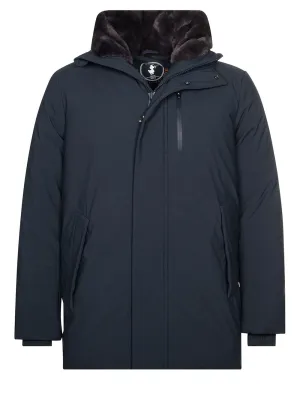 Antoine Hooded Jacket Blue Black