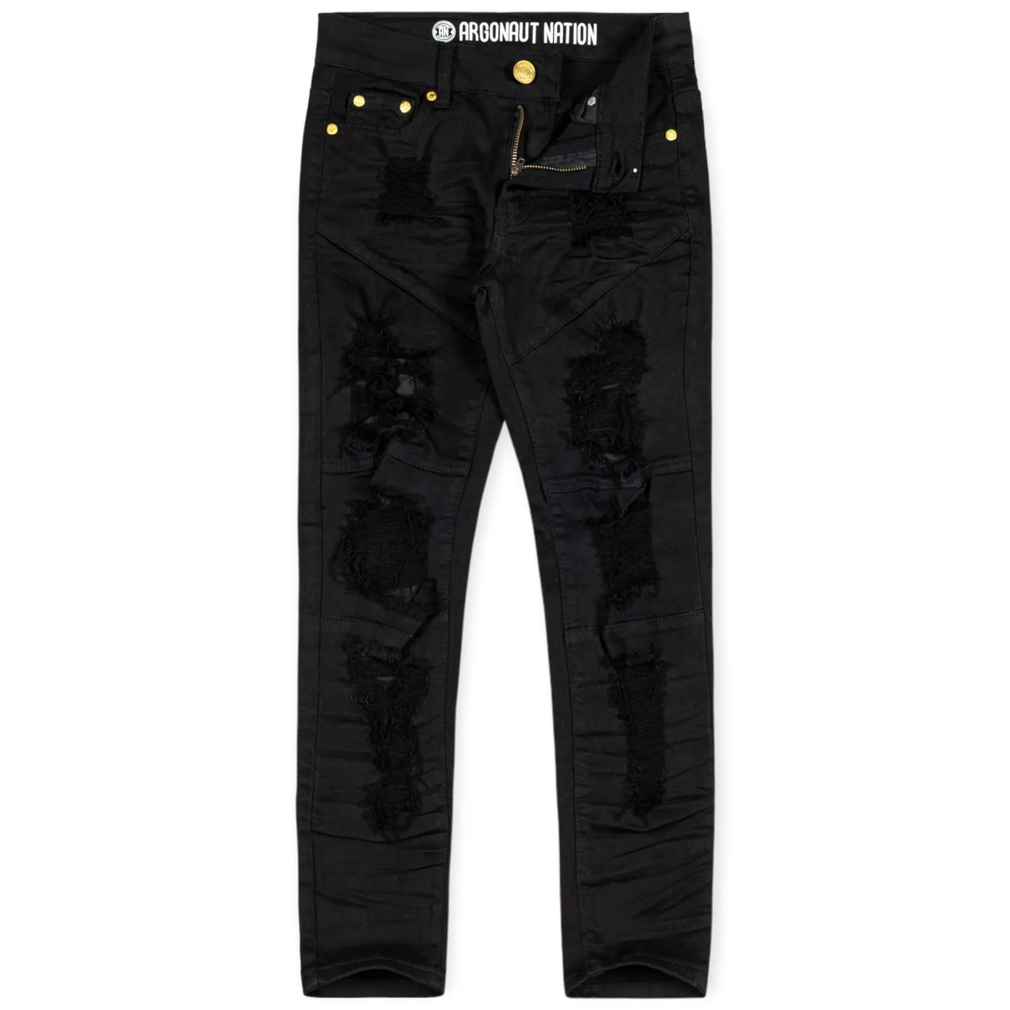 Argonaut Nations Boys Ripped Twill Jeans (Black)