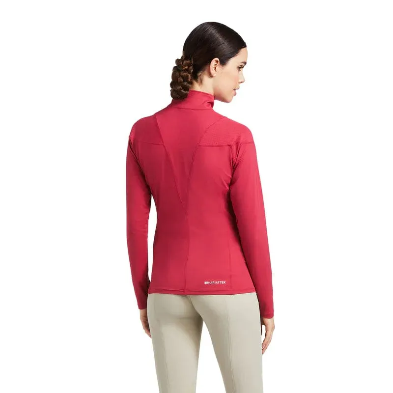 Ariat Baselayer Womens Auburn 1/4 Zip Red Bud