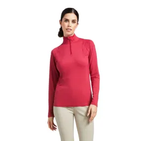 Ariat Baselayer Womens Auburn 1/4 Zip Red Bud