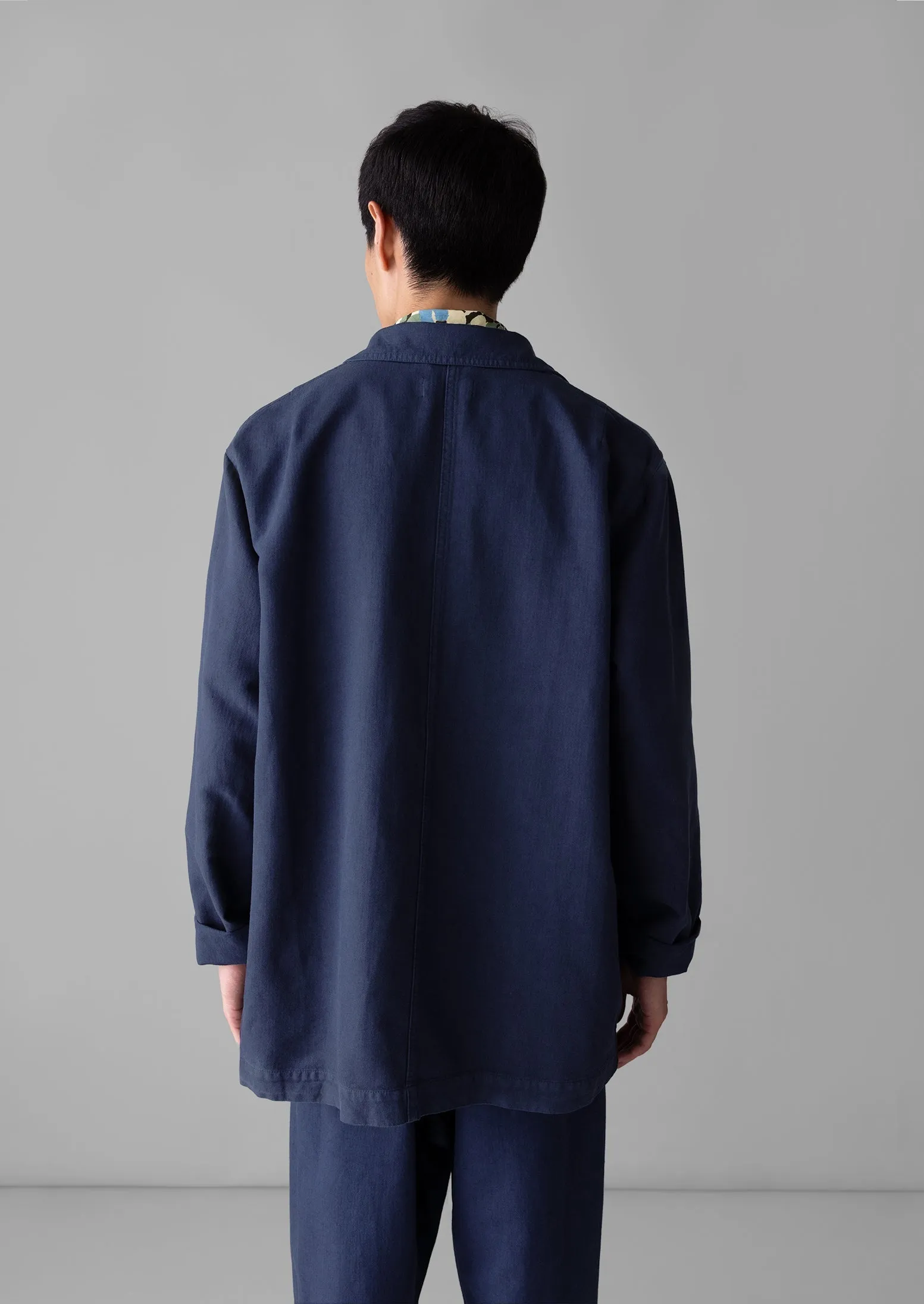 Arlo Garment Dyed Herringbone Jacket | Dark Indigo