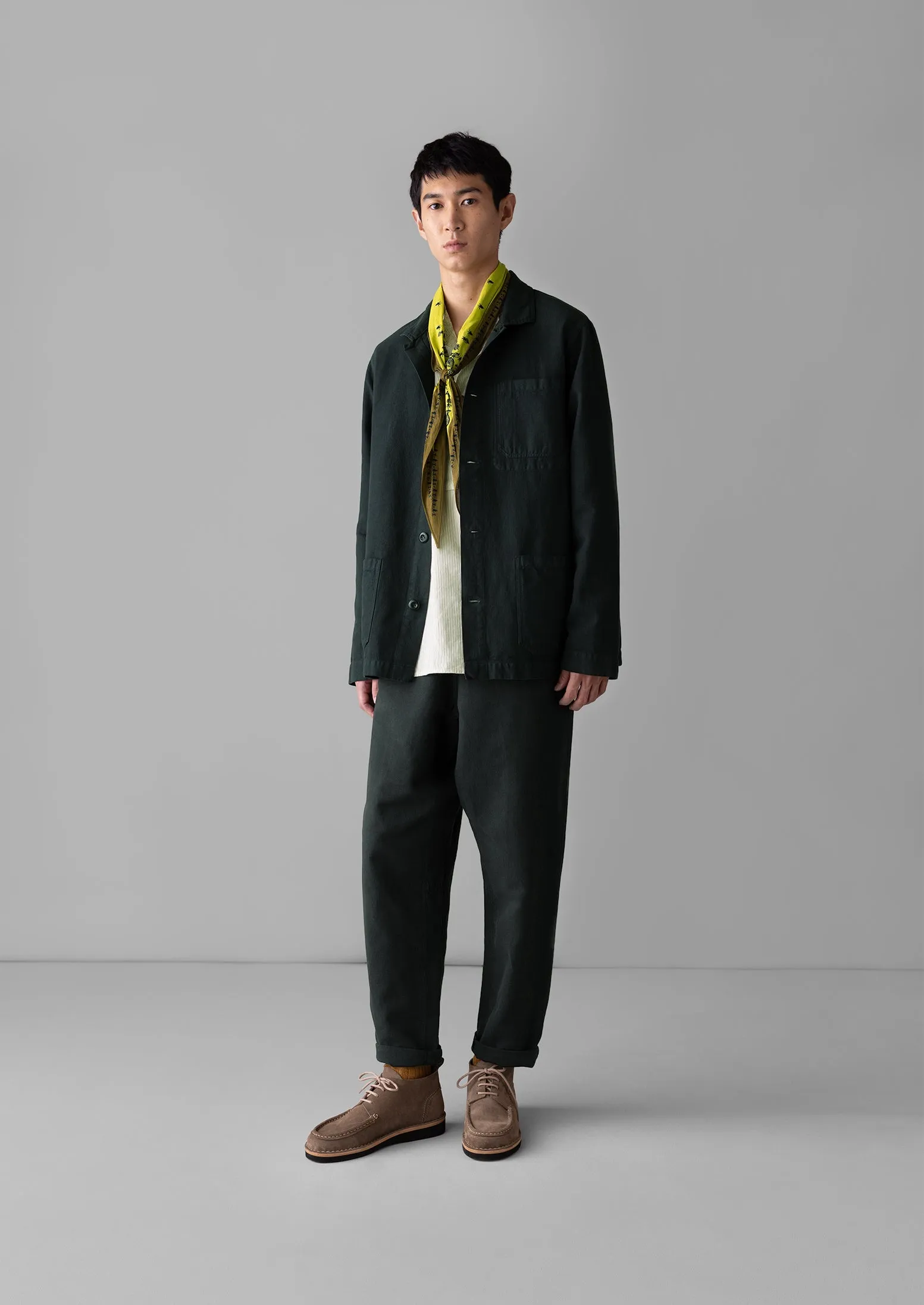 Arlo Garment Dyed Herringbone Jacket | Washed Black