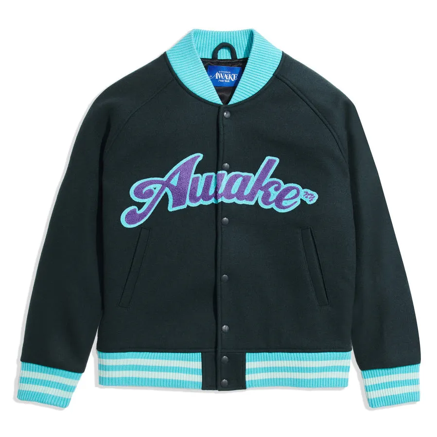 Awake NY Chenille Embroidered Logo Varsity Jacket