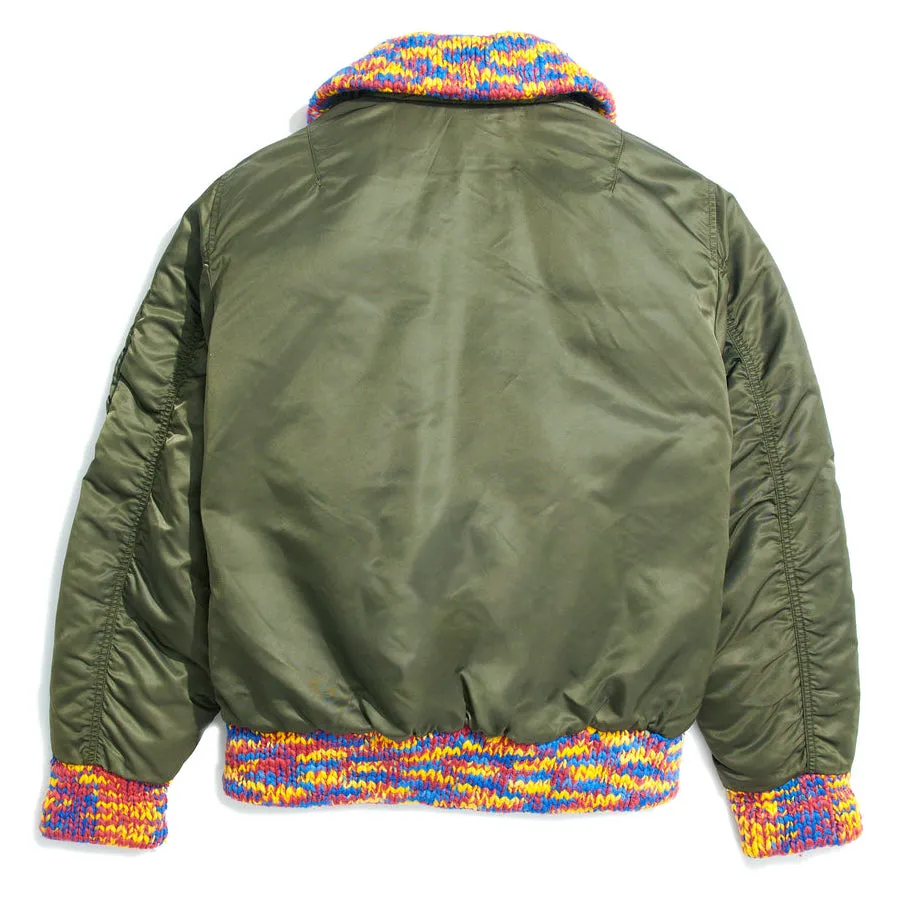 Awake NY MA-1 Knit Trimmed Washed Bomber Jacket