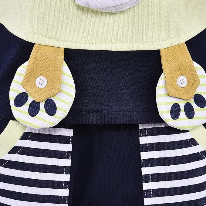 Baby Boys Striped Teddy Bear Detailed Clothing Set