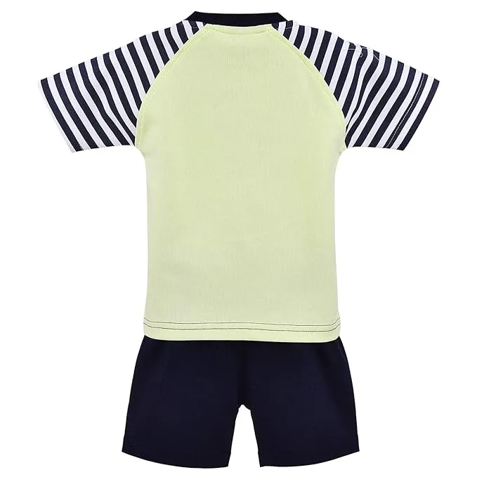 Baby Boys Striped Teddy Bear Detailed Clothing Set