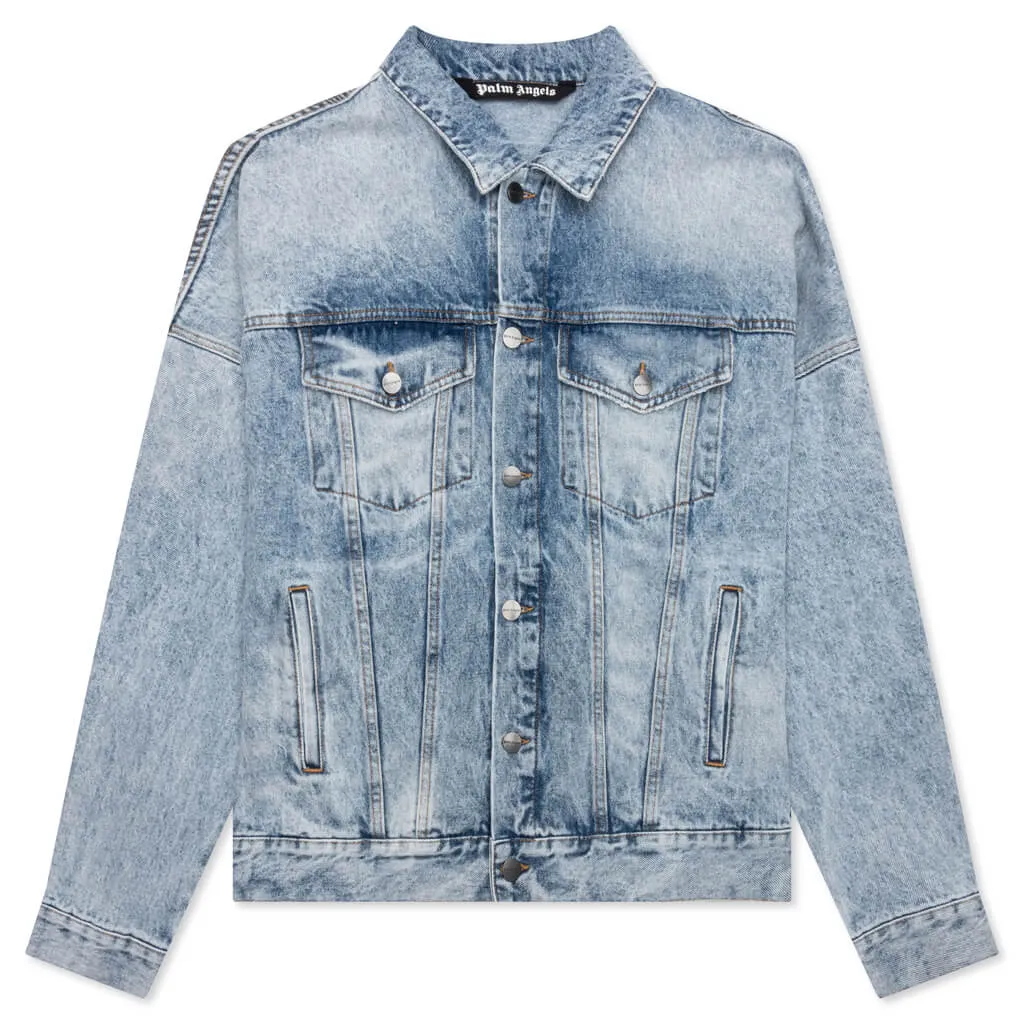 Back Logo Over B Denim Jacket - Light Blue