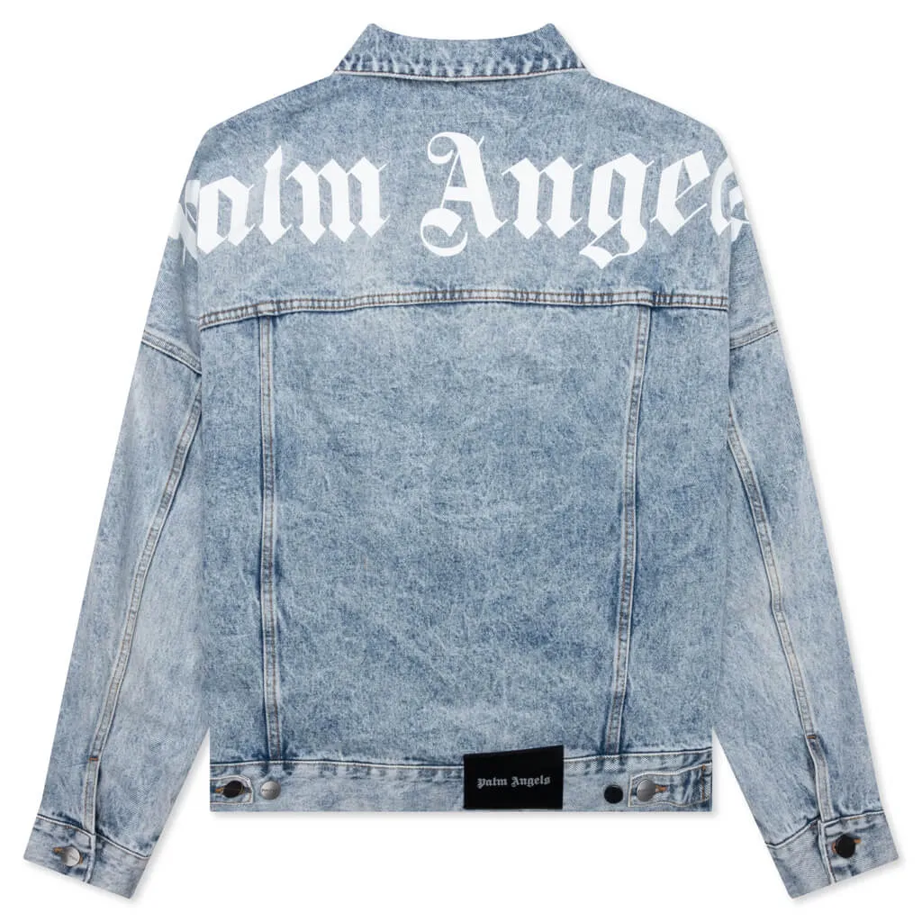 Back Logo Over B Denim Jacket - Light Blue