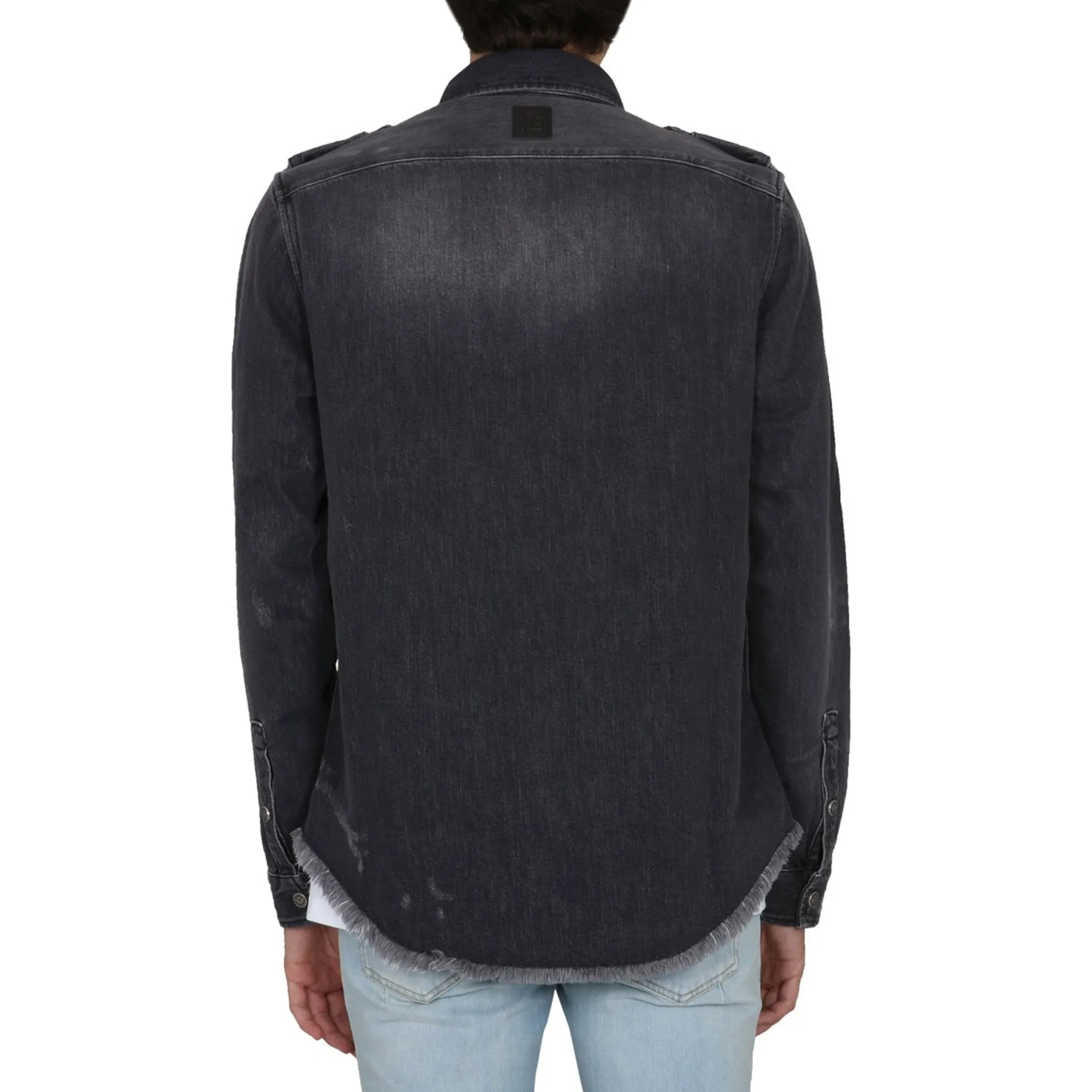 Balmain - Camicia in cotone e denim