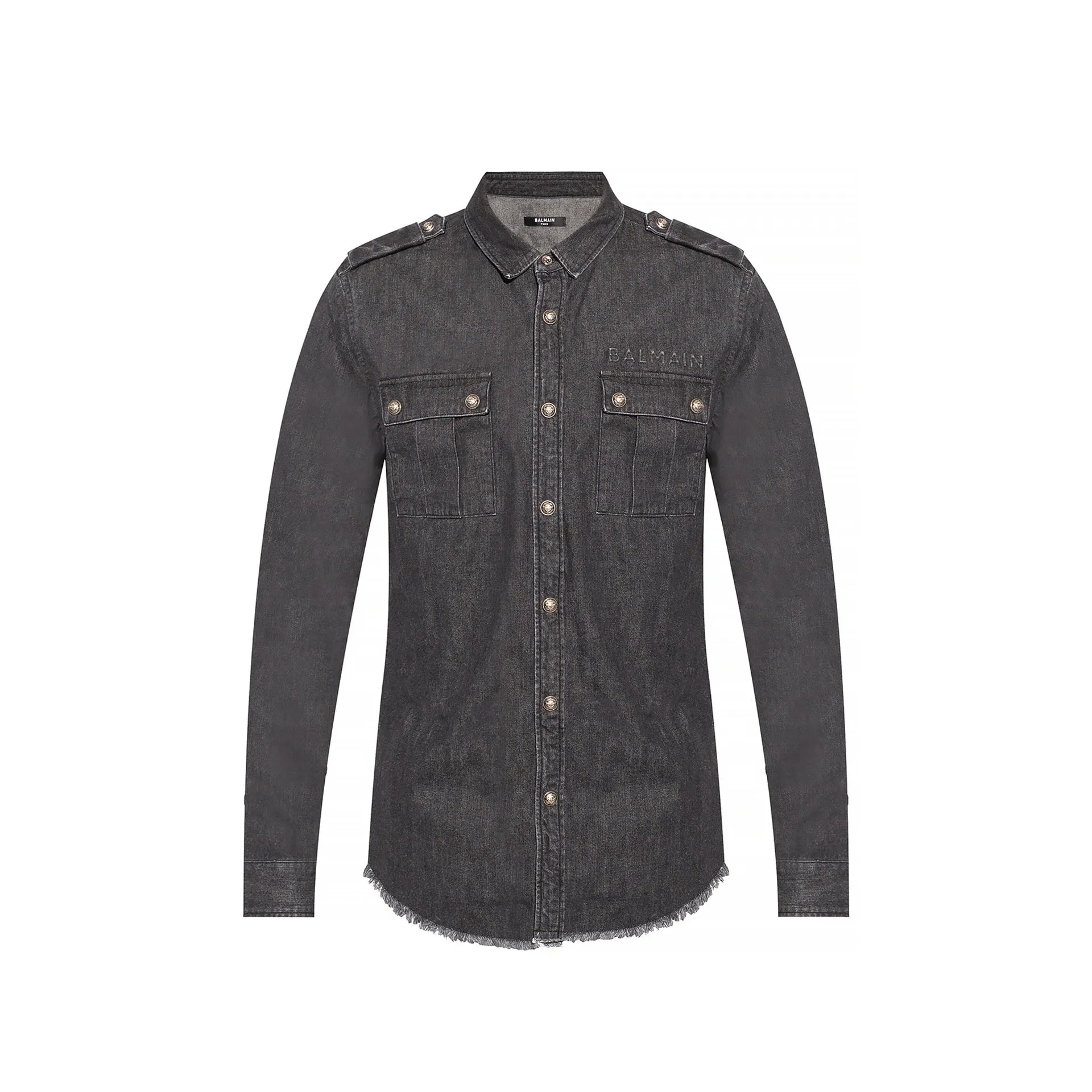 Balmain - Camicia in cotone e denim