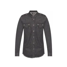 Balmain - Camicia in cotone e denim