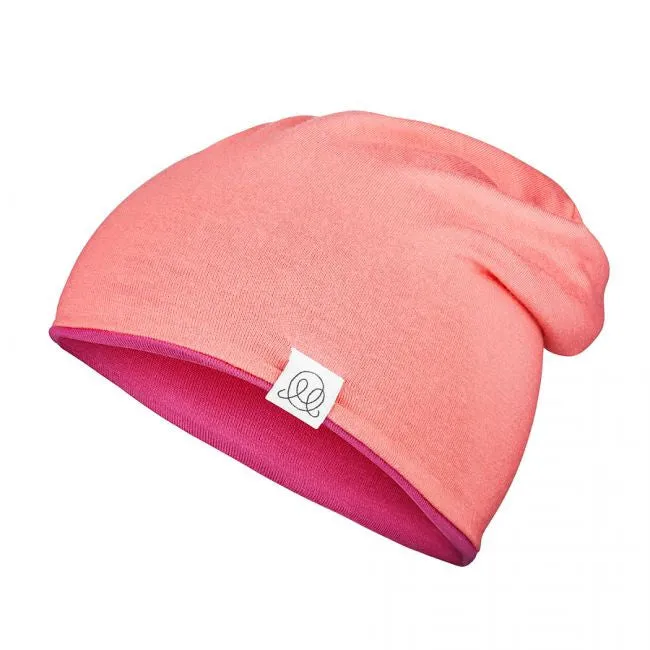 Bamboo Reversible Beanie - Fushia - Coral