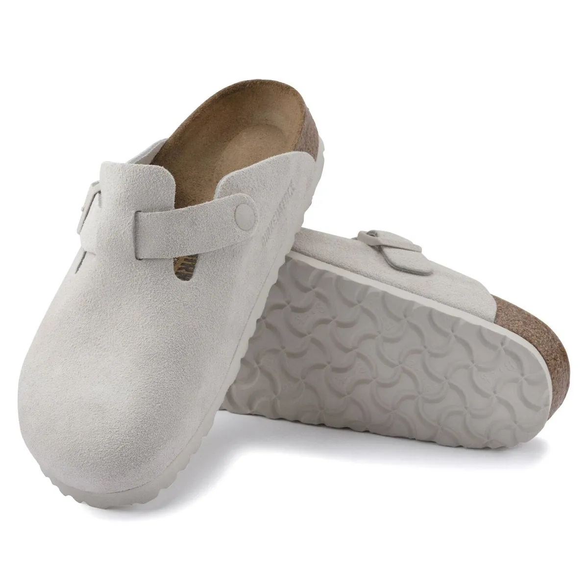 Birkenstock Men's Boston Antique White Suede