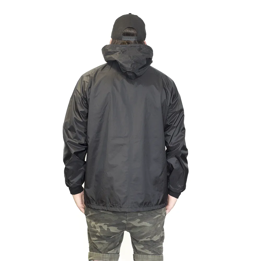 Black Base Hooded Zip Jacket