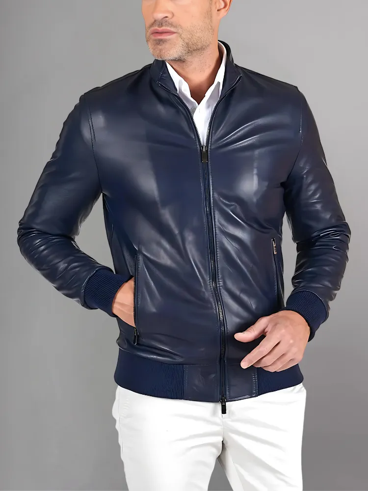 Black Bomber Leather Jacket