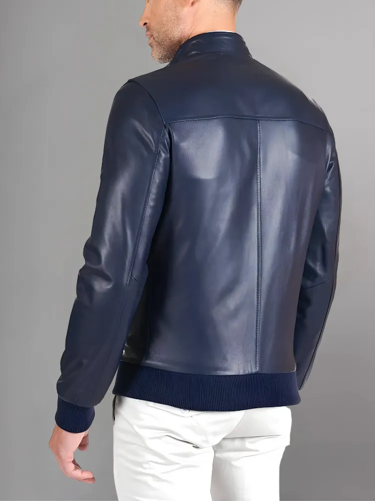 Black Bomber Leather Jacket