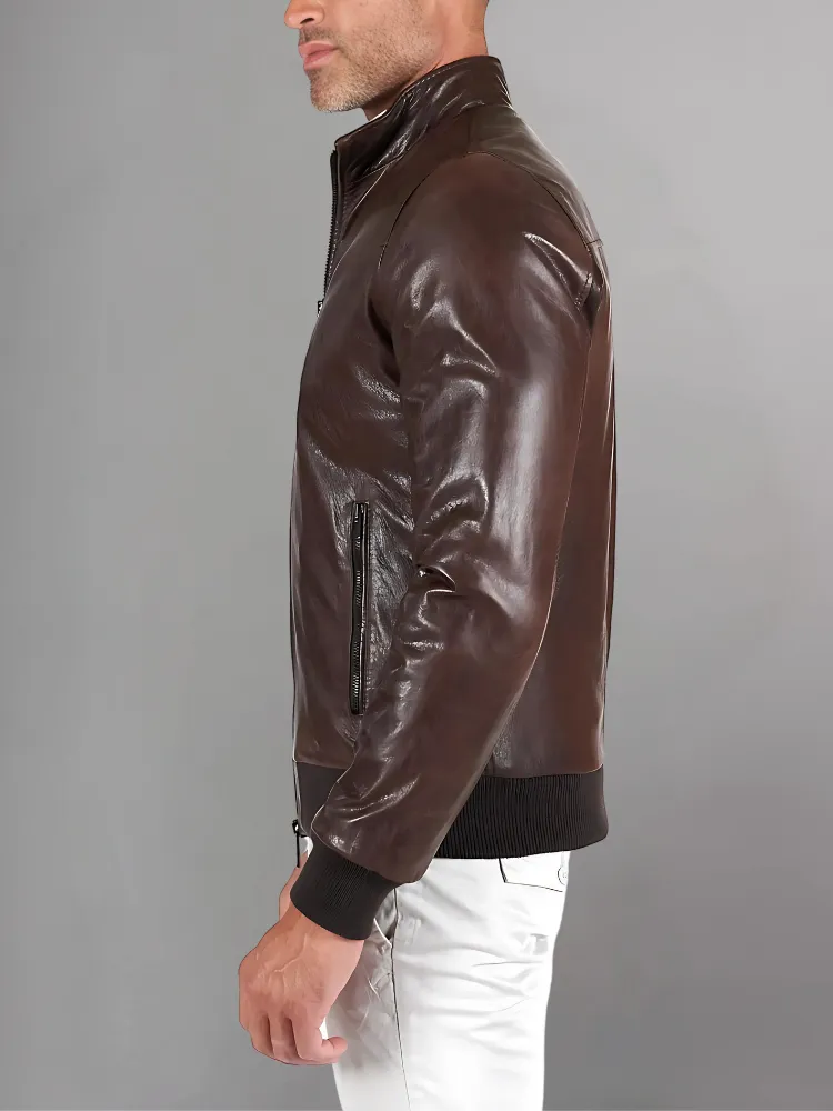 Black Bomber Leather Jacket