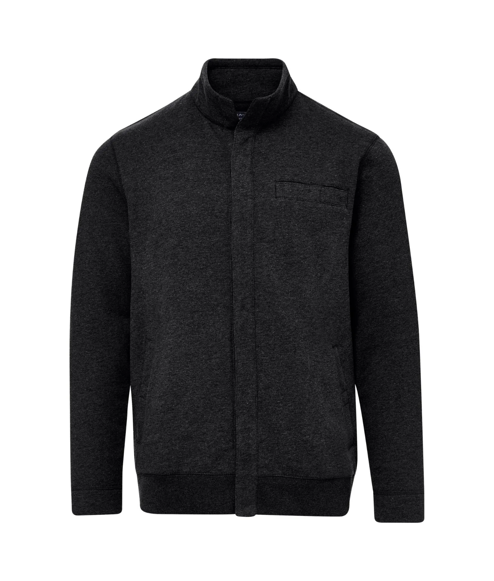 Black Knit Fleece Long Sleeve ‘Dillon’ Jacket with Magnetic Closures