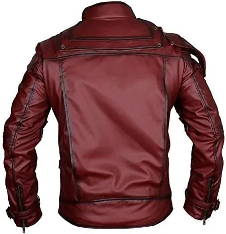 Black Short Collar Biker Genuine Sheepskin Leather Jacket