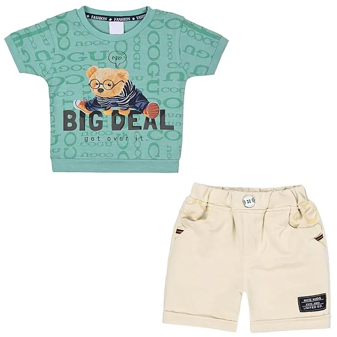 Boys Teddy Printed T-Shirt and Shorts