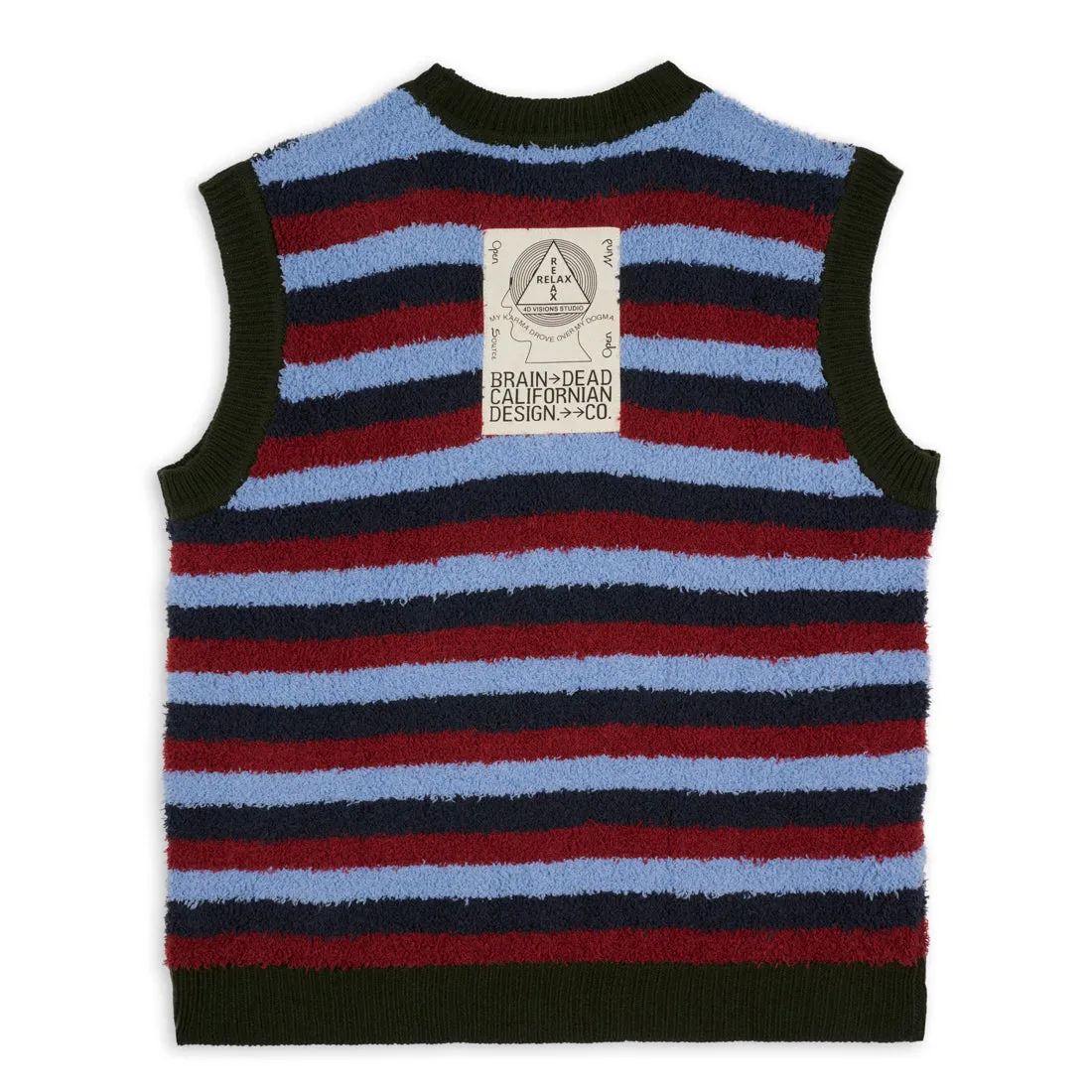 Brain Dead Teddy Fur Striped Vest