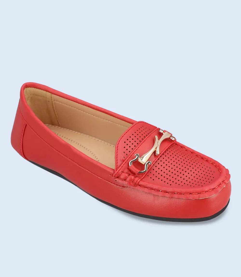 BW8877-RED-Women Comfort Moccasins