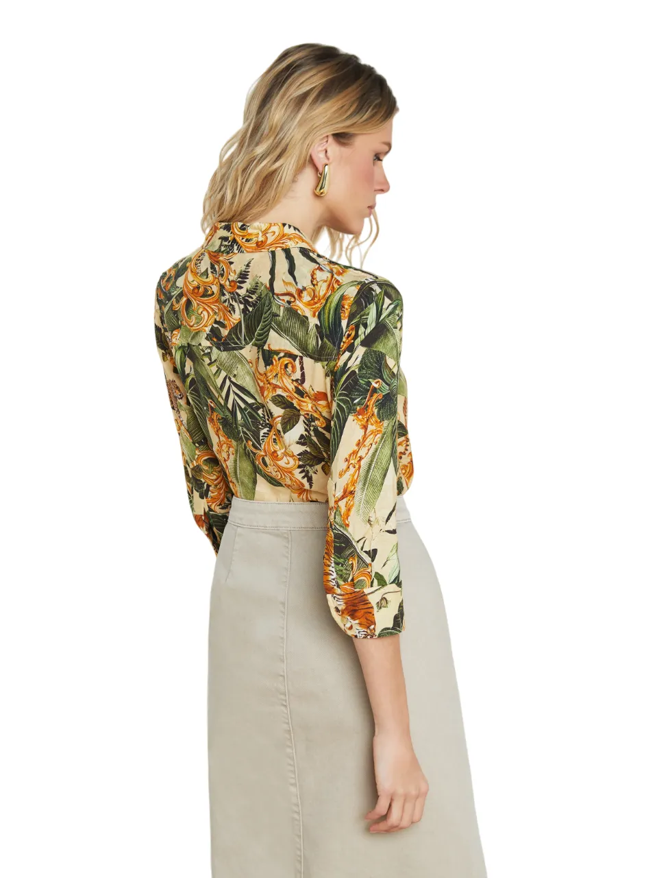 Camille Blouse - Ecru Multi Rococo Jungle