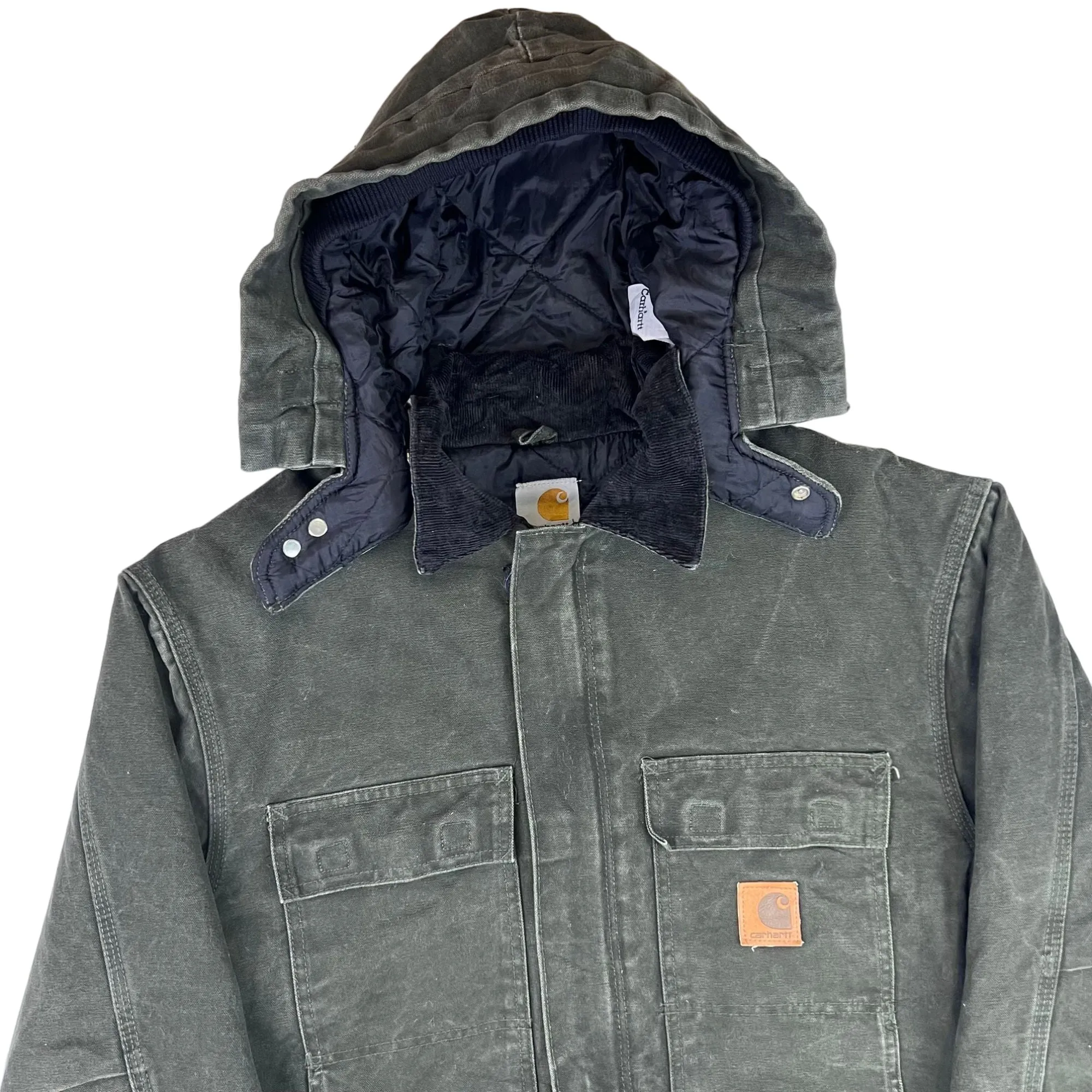 Carhartt Quilted Lined Artic Hooded Workwear Jacket Green C26 MOS