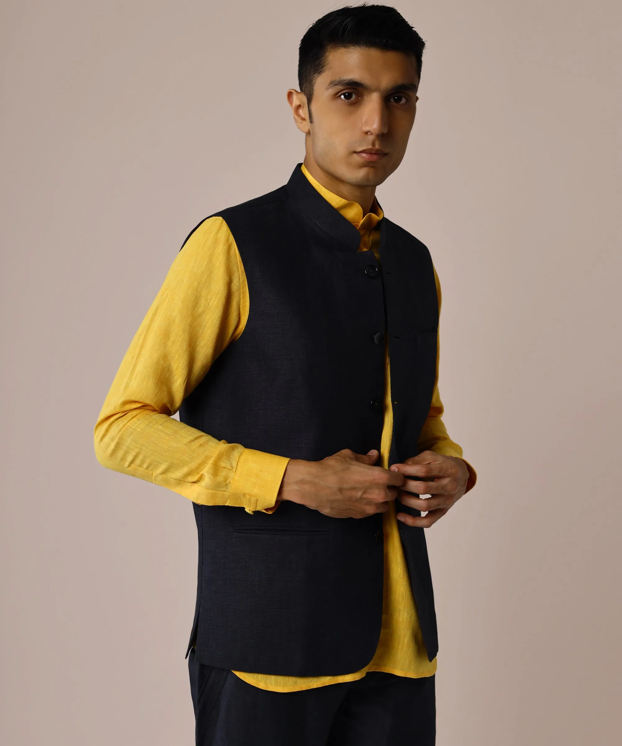 Charcoal Black Nehru Jacket