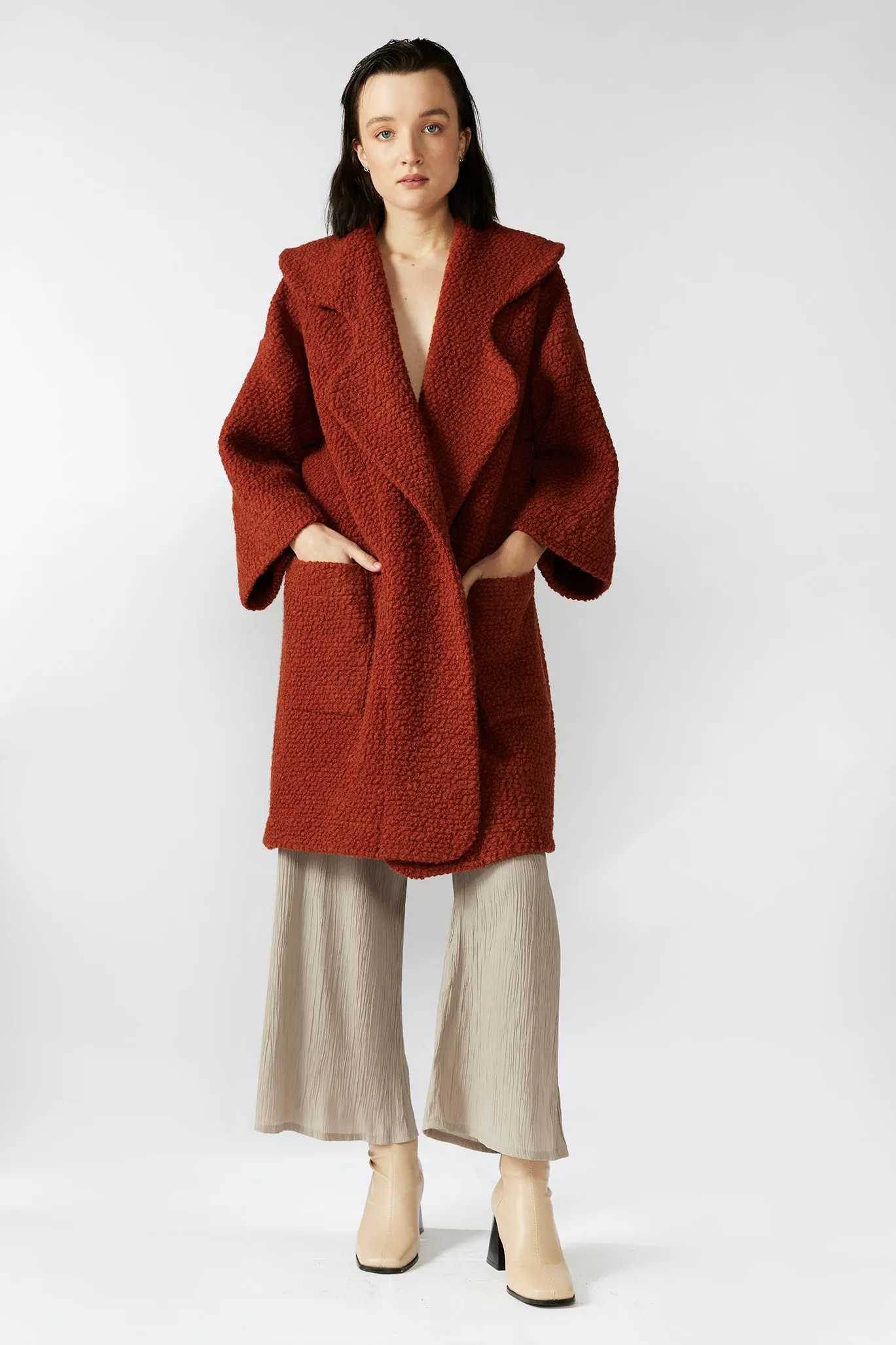 CLAY COAT [ Red - Orange Wool Blend ]