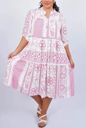 Clover Leaf Pattern Tiered Dress